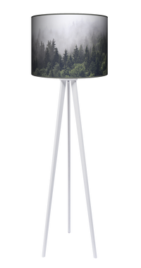Lampa podłogowa - trójnóg drewniana duża - Mgła