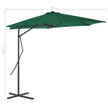   Parasol ogrodowy na słupku stalowym, 300 cm, zielony