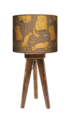Lampa stołowa - trójnóg drewniana mała - Cat