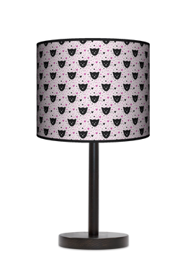 Lampa stołowa - drewniana duża - Black Cat