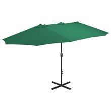 Parasol ogrodowy na słupku aluminiowym, 460 x 270 cm, zielony