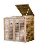 Drewniana osłona na kosze na śmieci 3×240L 217×86×132 cm, zielona