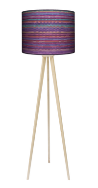 Lampa podłogowa - trójnóg drewniana duża - Rattan fiolet