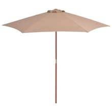 Parasol ogrodowy na drewnianym słupku, 270 cm, taupe