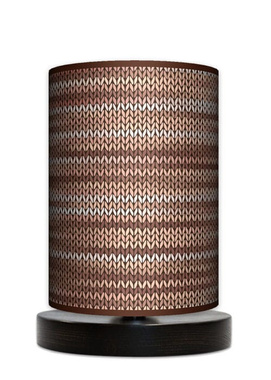 Lampa stołowa - nocna drewniana mała - Rattan brąz