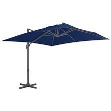 Parasol wiszący z aluminiowym słupkiem, 3x3 m, błękit lazur