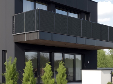 Osłona balkonowa na wymiar. Mata rattanowa dwustronna antracyt RD05