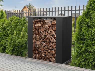 Wiata na drewno ,drewutnia czarna 167x150x75 do montażu