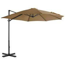 Parasol wiszący z aluminiowym słupkiem, 300 cm, taupe