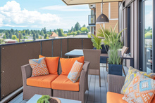 Osłona balkonowa na wymiar. Mata rattanowa dwustronna oczkowana mix brąz RD06