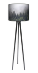 Lampa podłogowa - trójnóg drewniana duża - Mgła