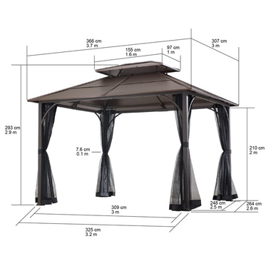 Altana ogrodowa Hardtop  3,9x3,2m