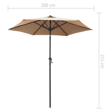   Parasol, taupe, 200 x 211 cm, aluminium