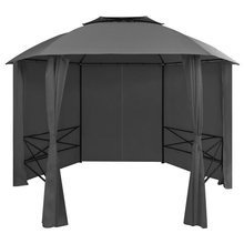 Namiot ogrodowy z zasłonami, sześciokątny, 360x265 cm