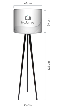 Lampa podłogowa - stojąca drewniana trójnóg duża - Kropki Pink