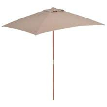 Parasol ogrodowy na drewnianym słupku, 150 x 200 cm, taupe