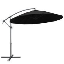 Parasol ogrodowy, wiszący, czarny, 3 m, słupek aluminiowy