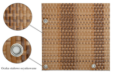 Mata rattanowa dwustronna, oczkowana, na wymiar, kolor słomkowy RD08